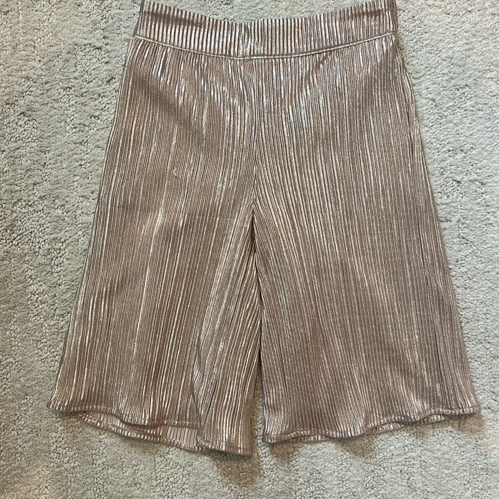 Janie and Jack Shimmery Gold Culottes Flared Wide Leg Pants 6-12 months